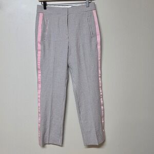 ME+EM Pink Check‎ Side Stripe Tailored Trousers SS22TW210 US 4